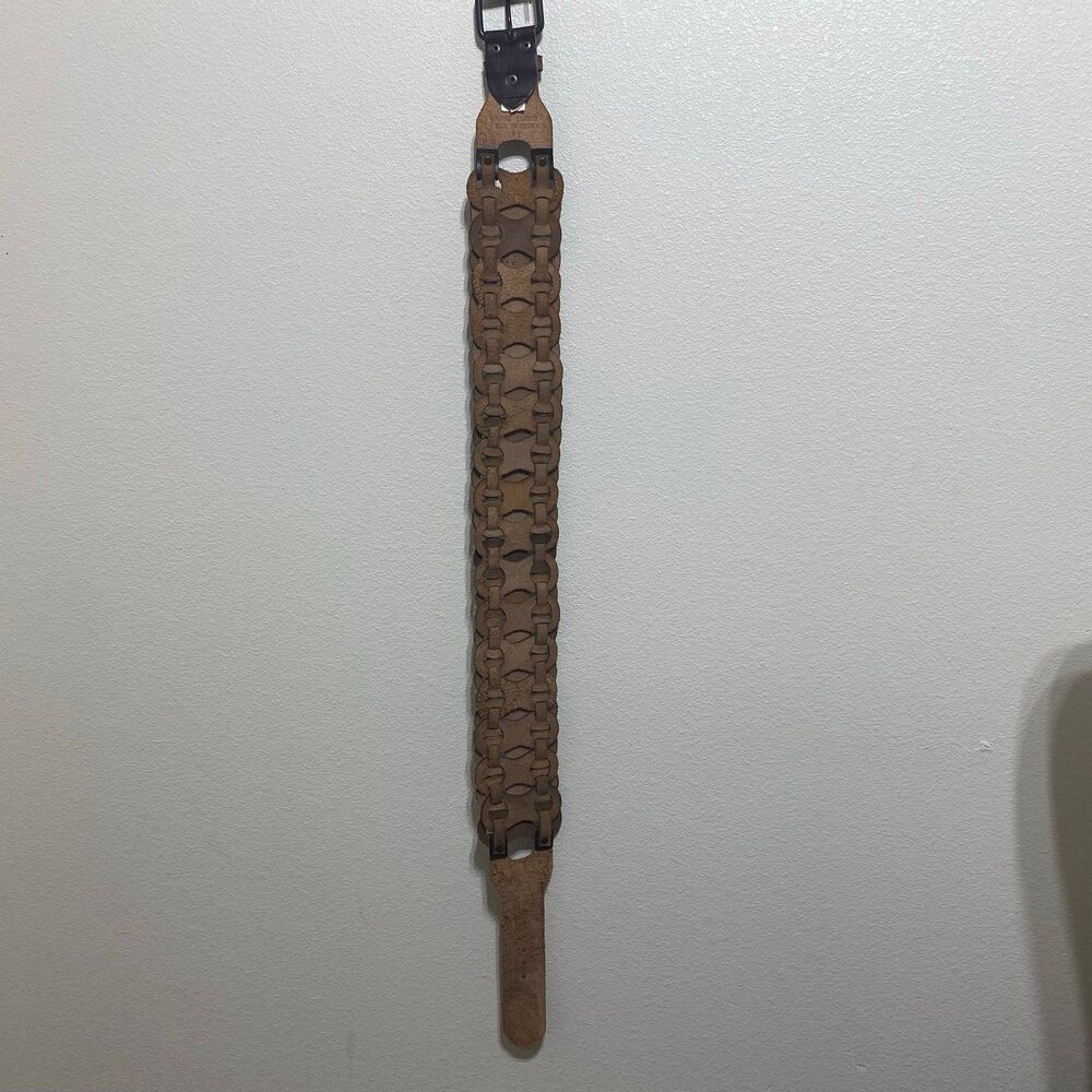 Genuine Brown Leather Women's Belt Size Medium - Picture 9 of 12